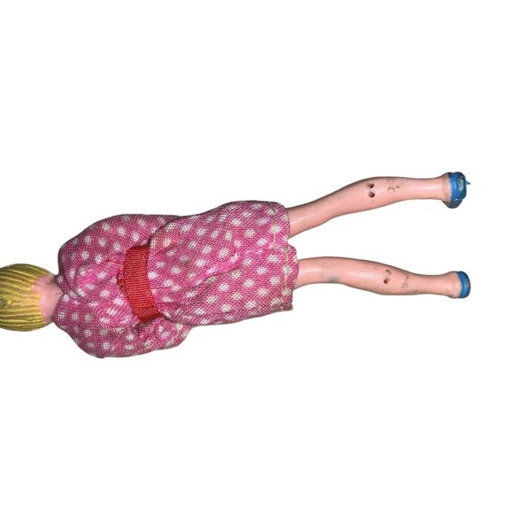 Vintage Miniature Dollhouse Doll Mother Young Lady and Girl Bendable Moveable - Picture 9 of 10